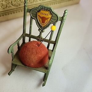 Vintage Metal Texas Lone Star State Souvenir Pin Cushion